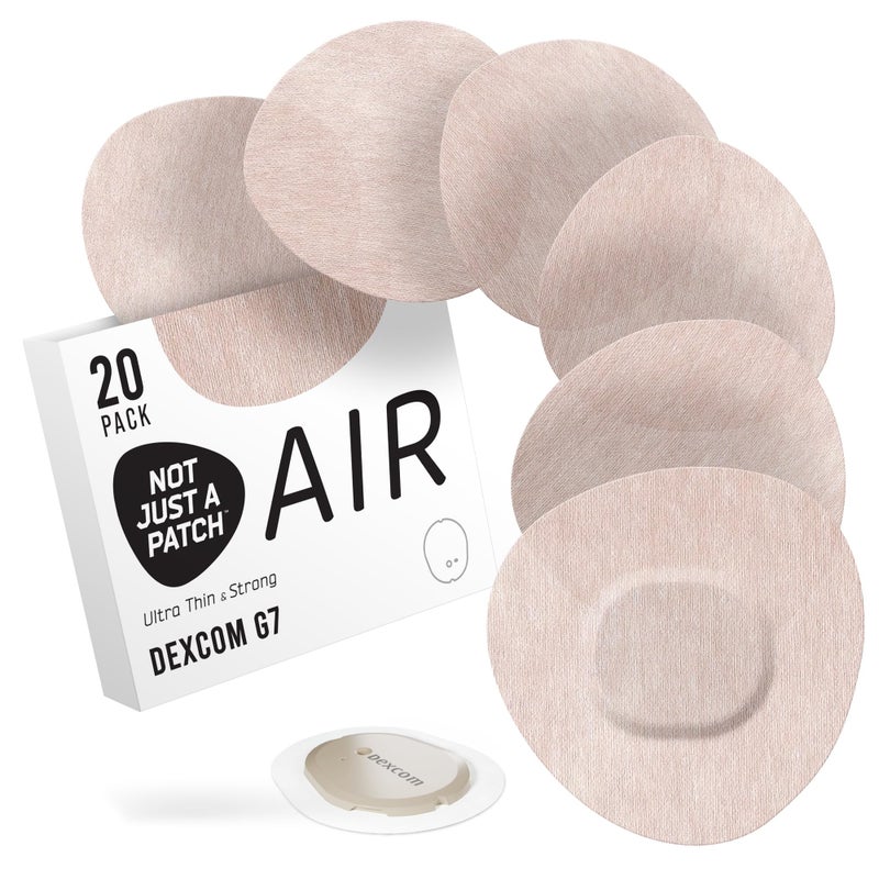 Not Just A Patch Air Dexcom G7 Adhesive Patches 20 Pack Stelo CGM Dexcom G7 Over Patches with UltraHold Durable Sensor Covers Beige